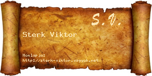 Sterk Viktor névjegykártya